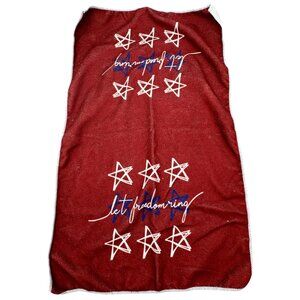 Patriotic Red White & Blue "Let Freedom Ring" Star Microfiber Towel Used READ